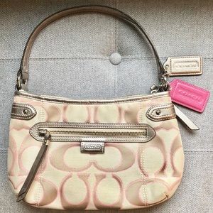 Coach Daisy Outline Signature Metallic Purse/Tote